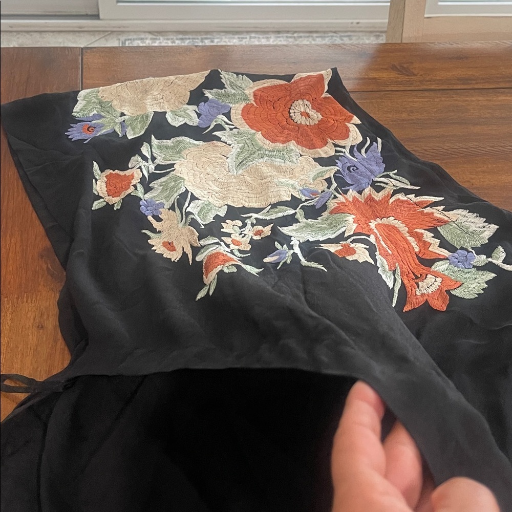 Free People embroidered one shoulder asymmetrical floral sheer beach top small - Picture 4 of 17